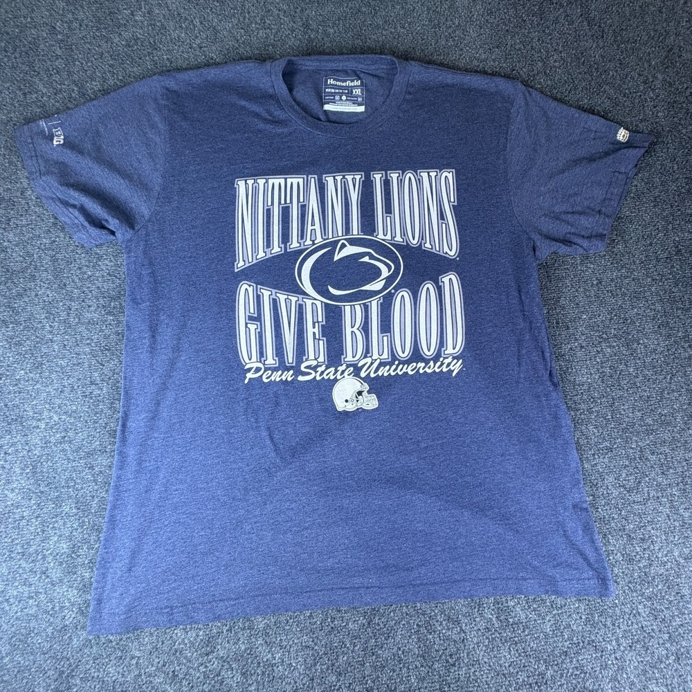 Homefield Penn State Nittany Lions Give Blood NCAA T-Shirt Mens 2XL Heather Blue
